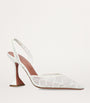 Amina Muaddi White Lace Holli Slingback Heels 95