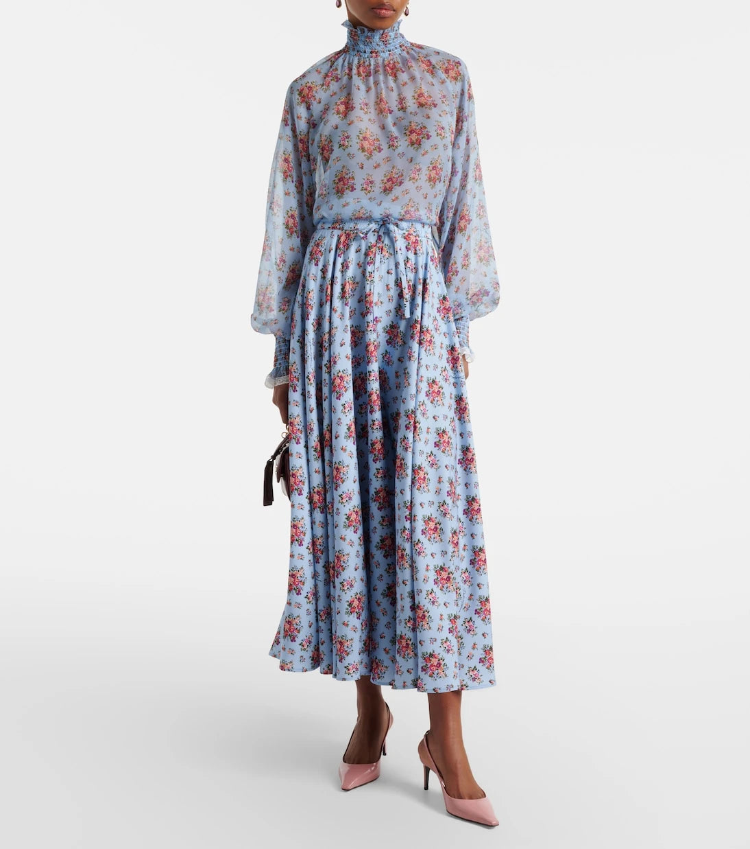 Dolce&Gabbana - Floral silk-blend midi skirt