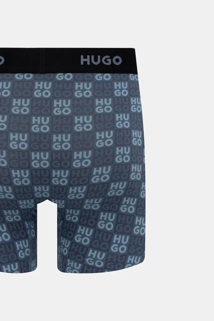HUGO erkek pamuklu elastan boxer BOXERBR TRIPLET DESIGN 3'lü