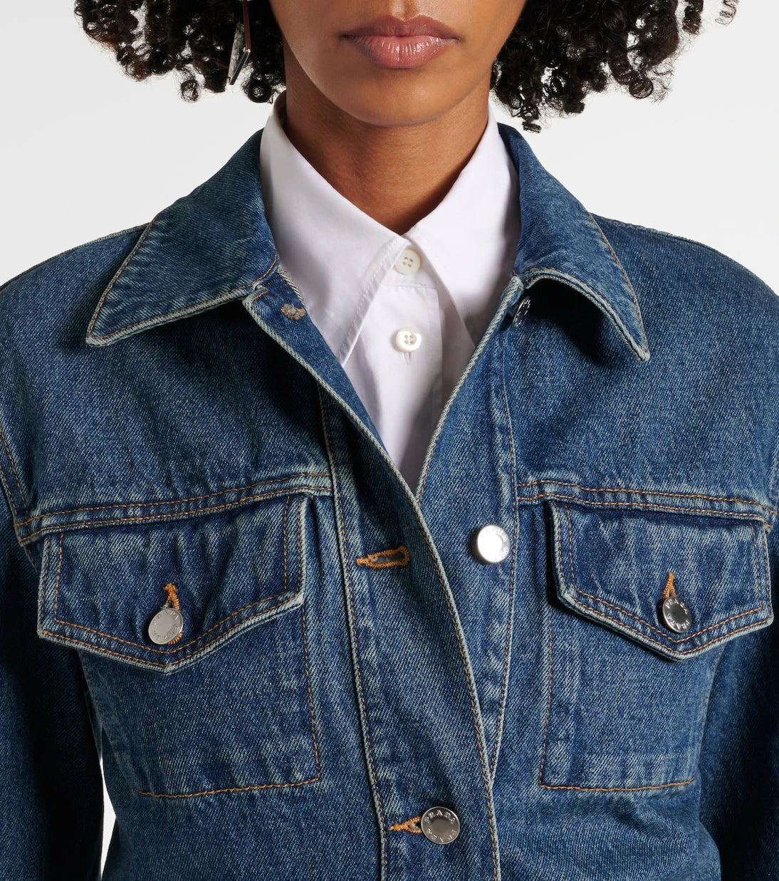 Prada - Belted denim jumpsuit