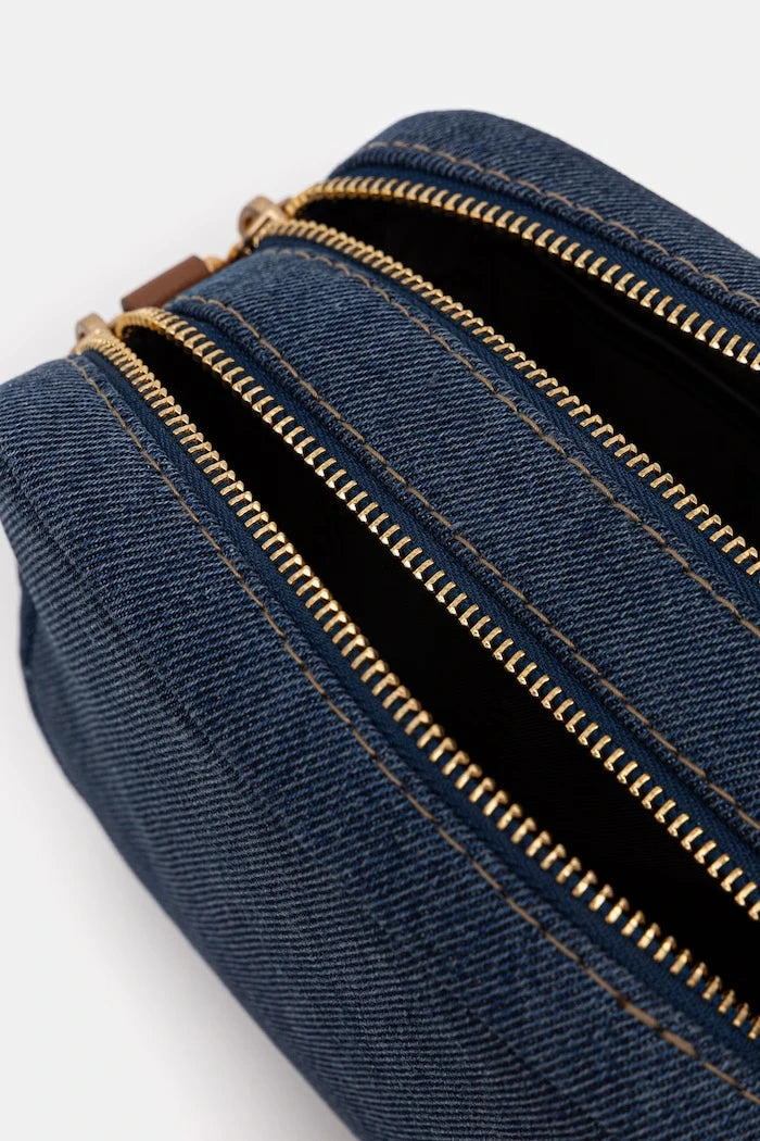 DKNY kadın denim crossbody çanta