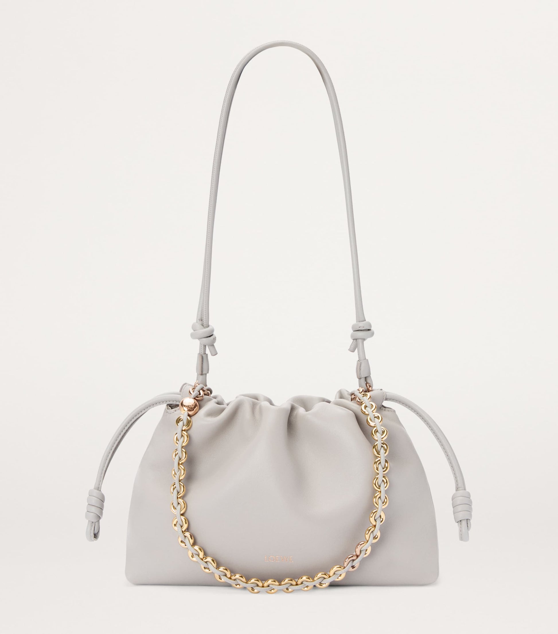 LOEWE Grey Medium Leather Flamenco Shoulder Bag