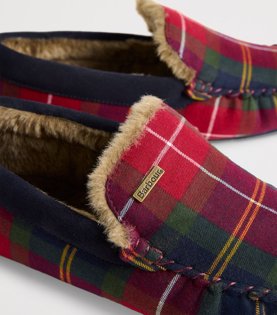 Suede Tartan Monty Slippers