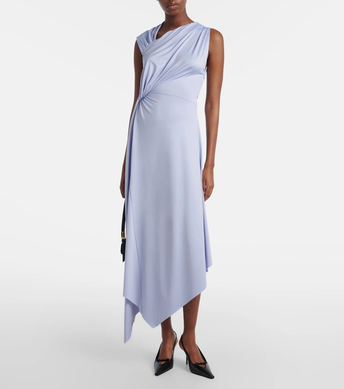 Victoria Beckham - Asymmetric gathered jersey midi dress