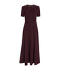 Roland Mouret Burgundy Embellished Twist Midi Dress