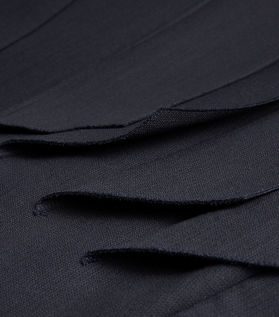 A.W.A.K.E. Mode Navy Ruffled Midi Skirt