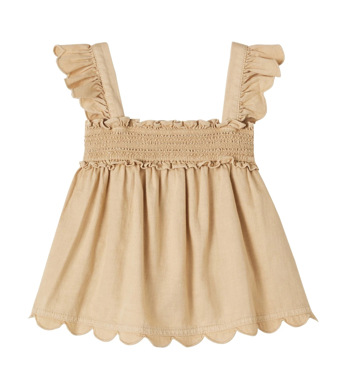 Zimmermann Kids - Ruffled scalloped cotton top
