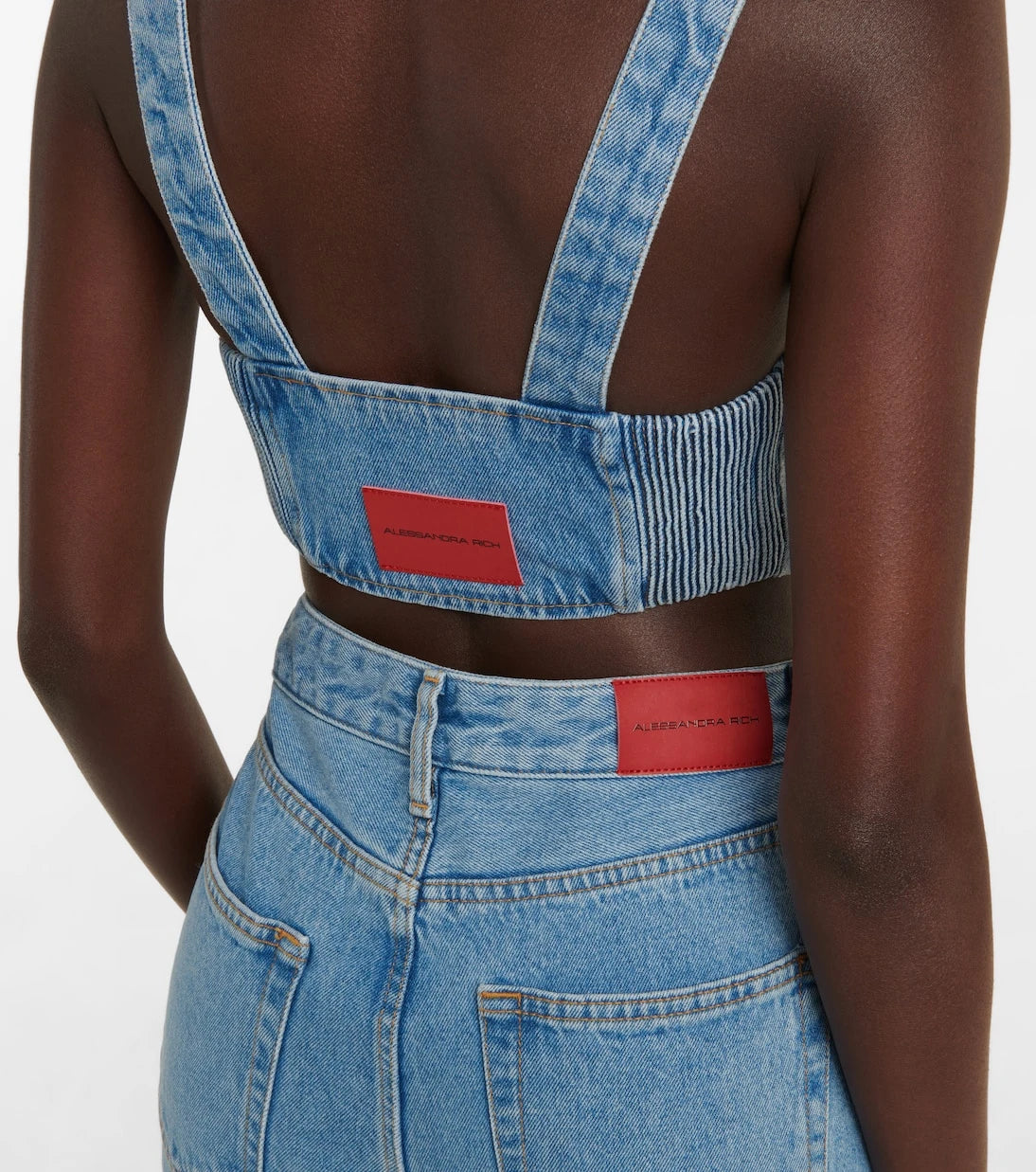 Alessandra Rich - Embellished high-rise straight jeans