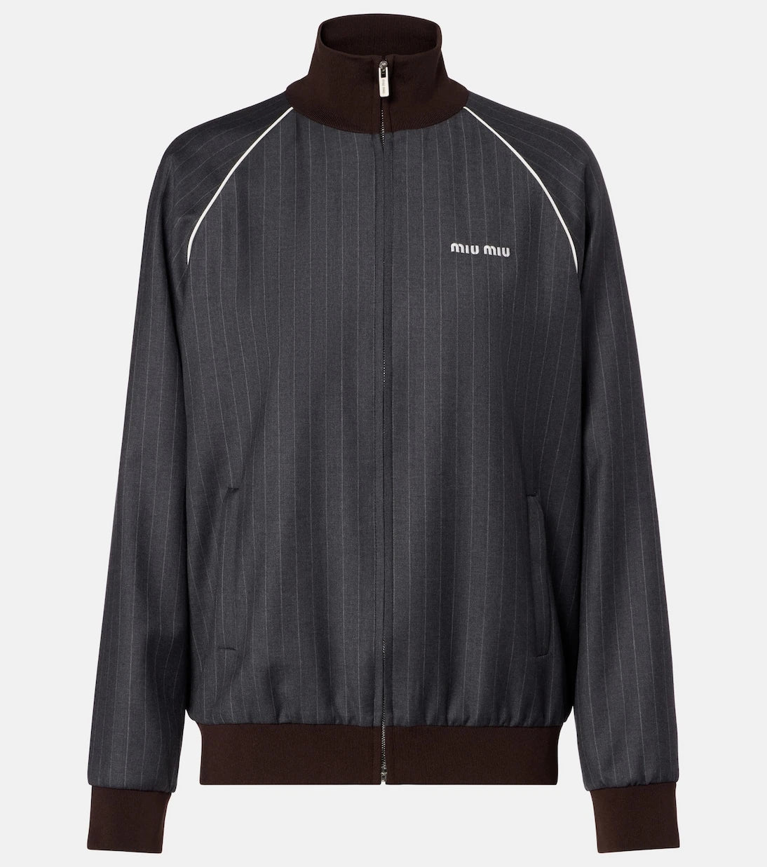 Miu Miu - Pinstripe virgin wool blouson
