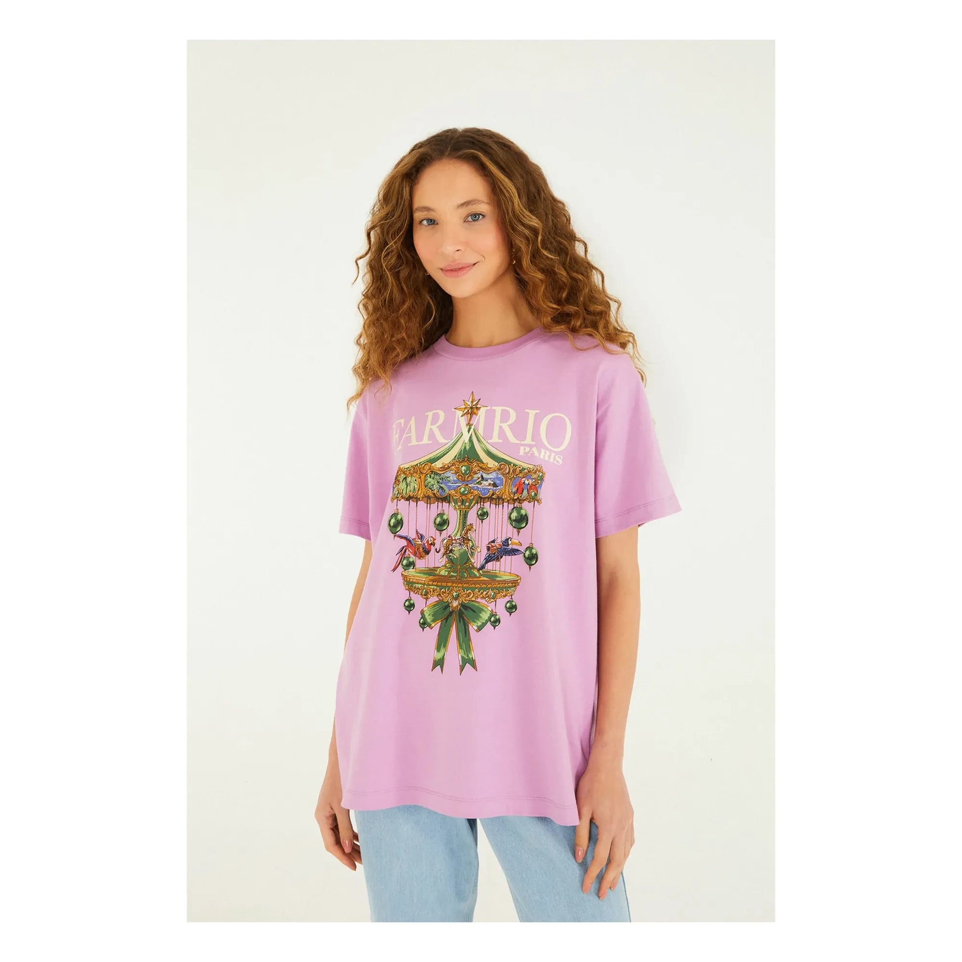 Farm Rio - Paris Carousel T-shirt | Lilac