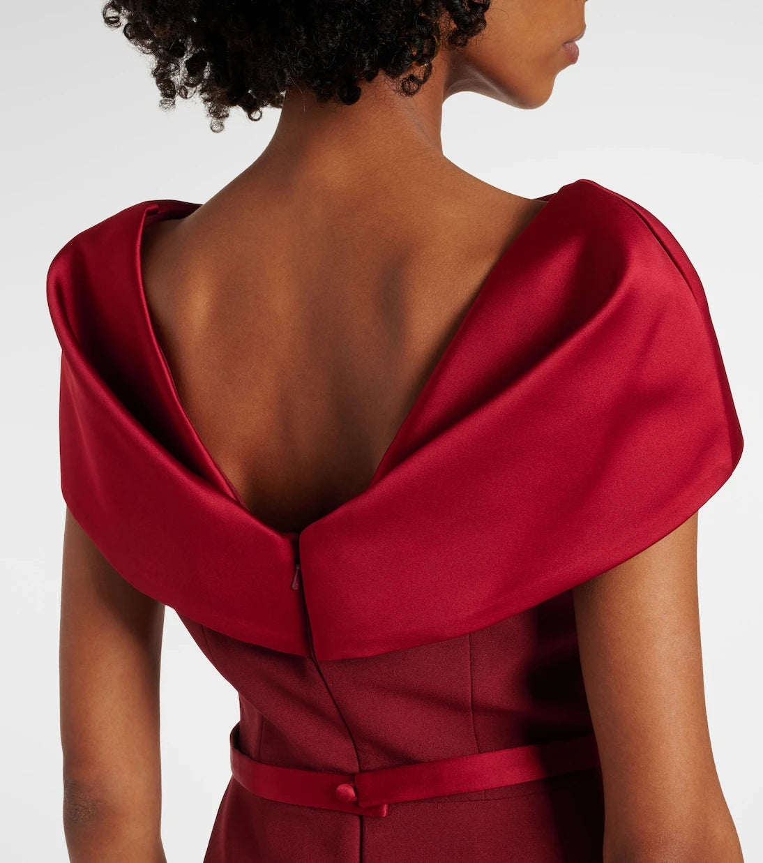 Safiyaa - Rella draped peplum heavy crêpe midi dress