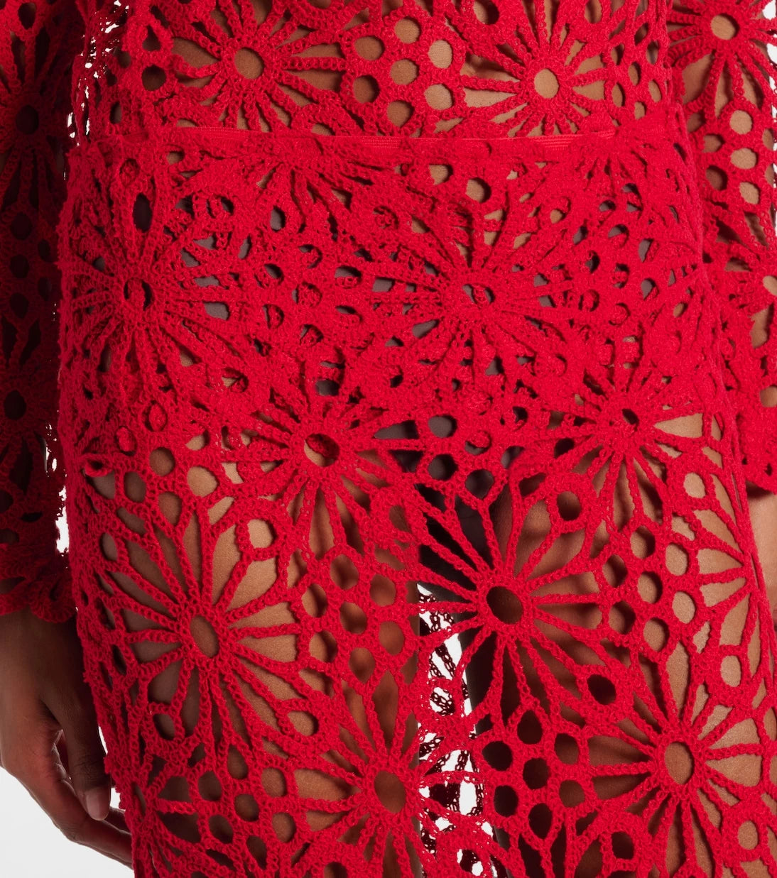 Norma Kamali - Obie cotton-blend crochet maxi skirt