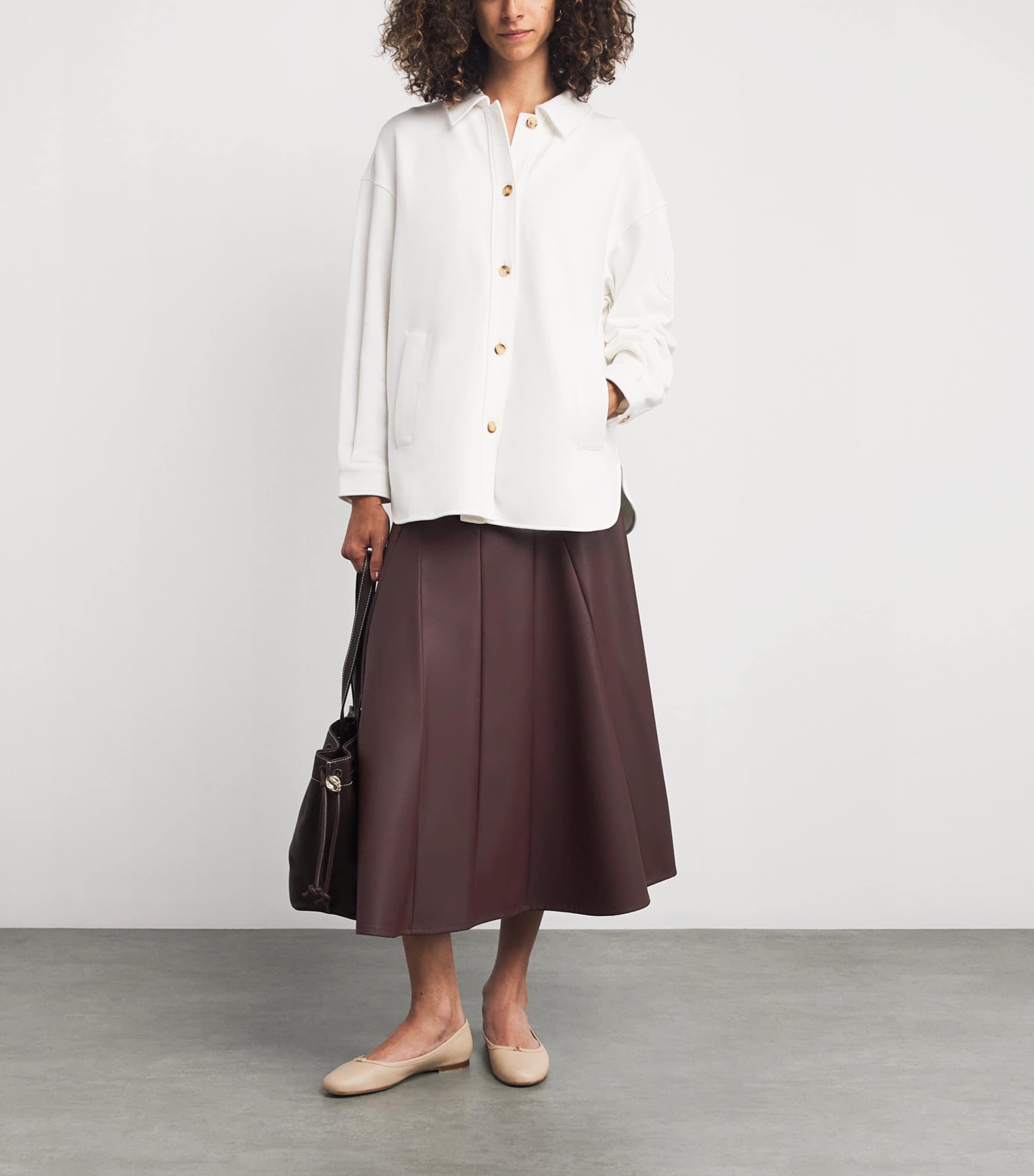 Burgundy Faux Leather Nocera Maxi Skirt