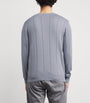 Eleventy Blue Cotton-Cashmere Ribbed Sweater