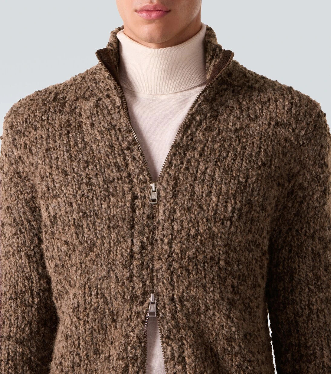 Moncler - Alpaca and wool zip-up sweater