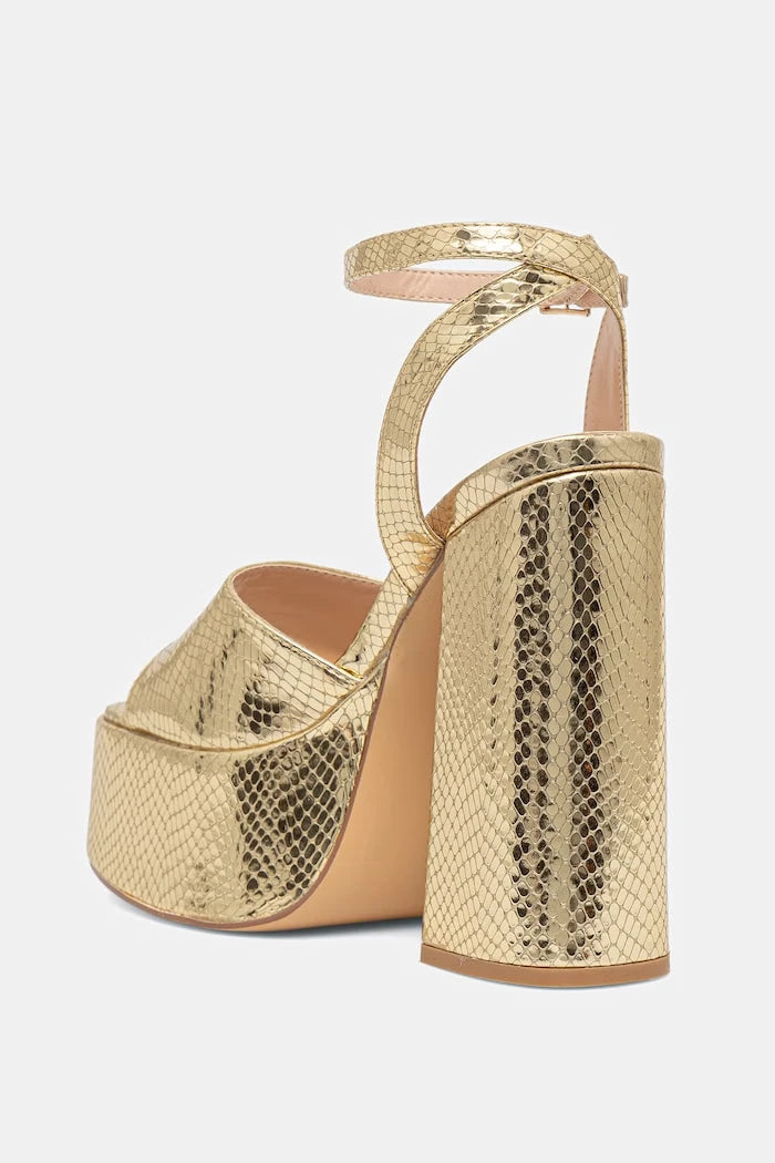 Сандали Koi Footwear Shonen Gold Lizard Platform Heels