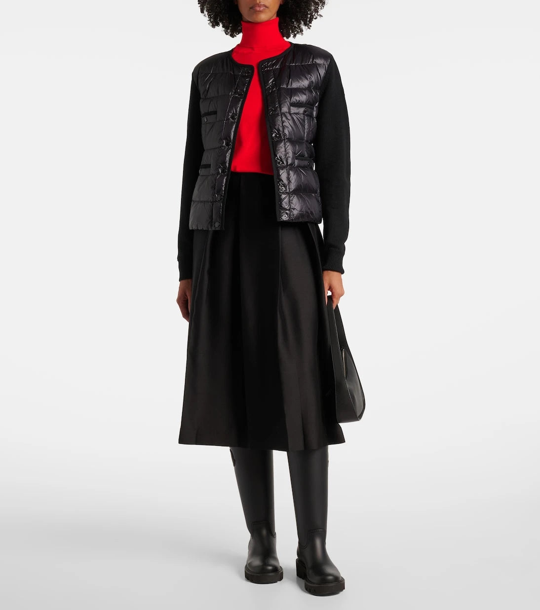 Moncler - Down-paneled virgin wool cardigan