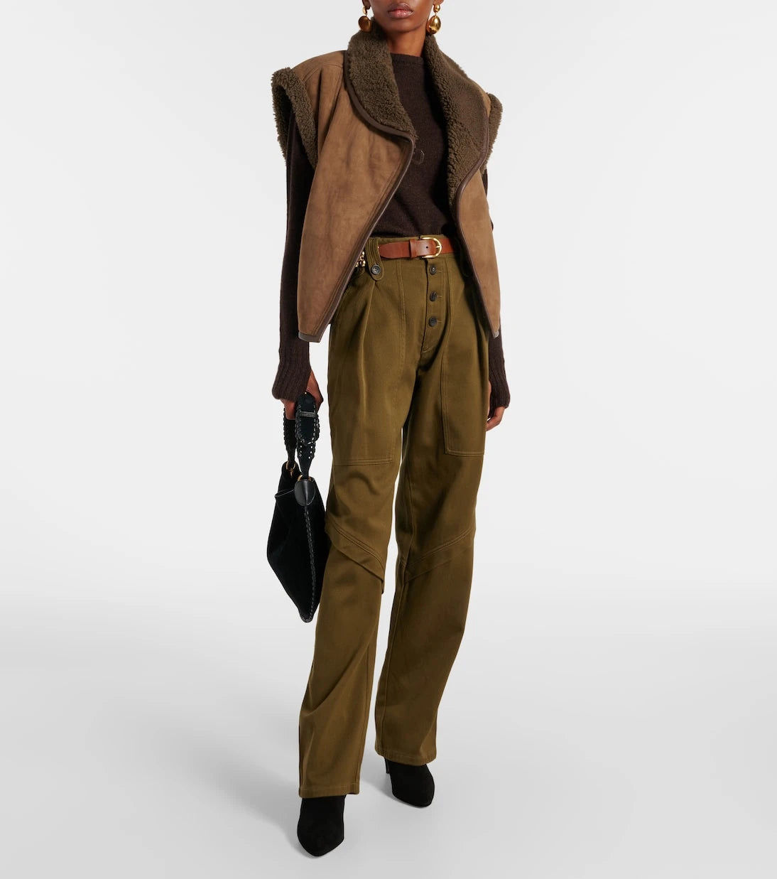Isabel Marant - Alime shearling-trimmed suede vest
