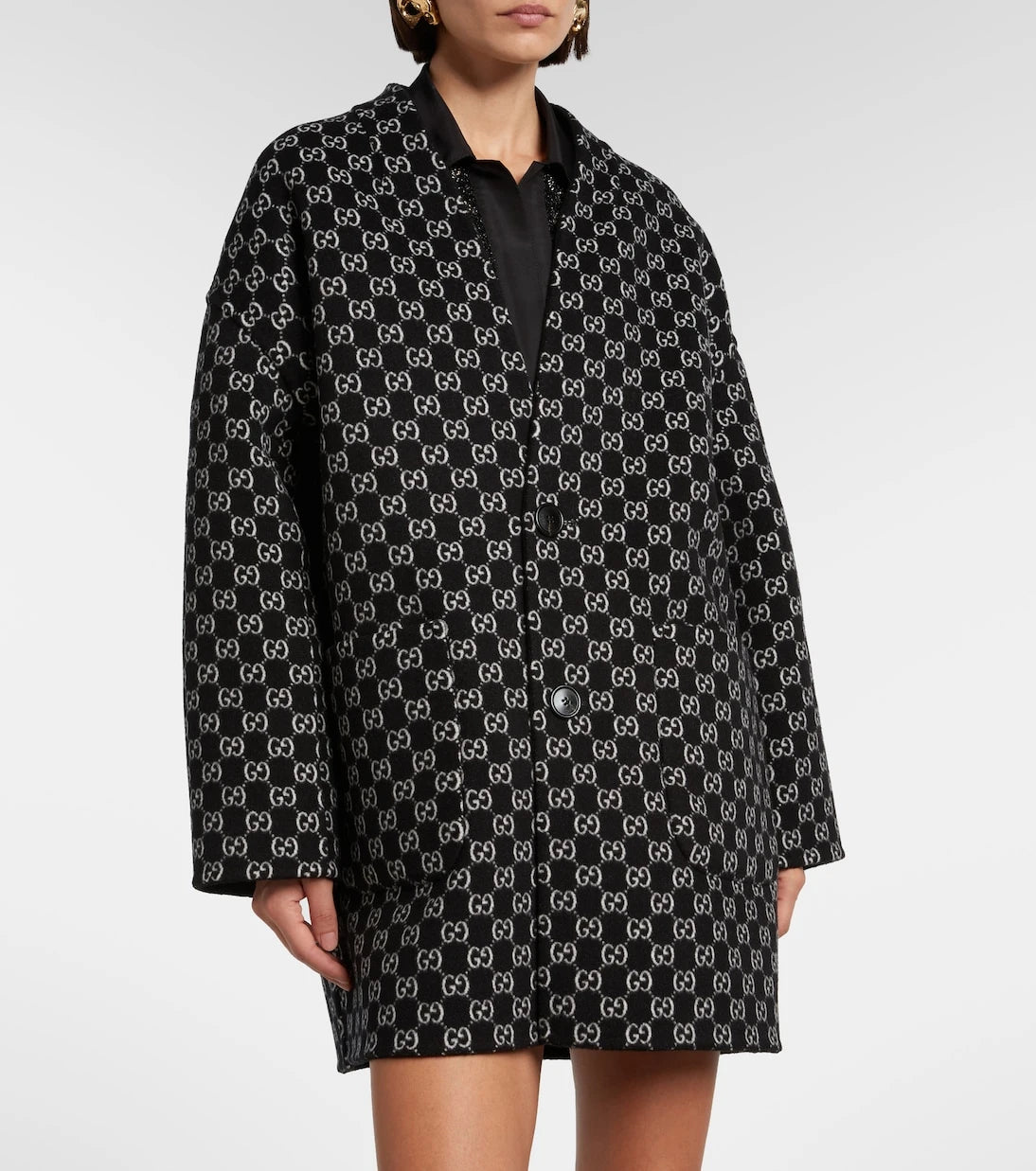 Gucci - Caban reversible leather-trimmed wool coat