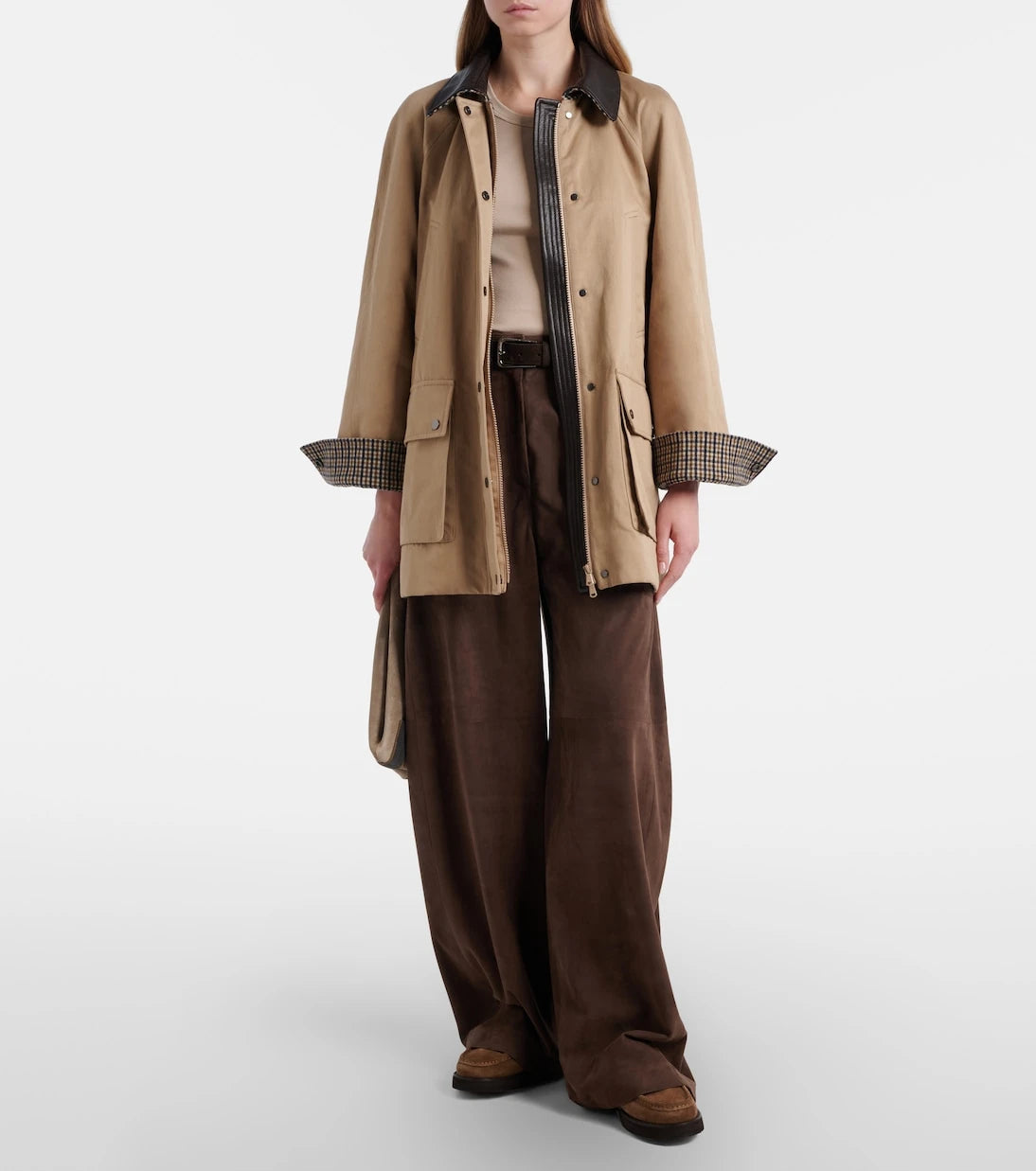 Brunello Cucinelli - Suede wide-leg pants