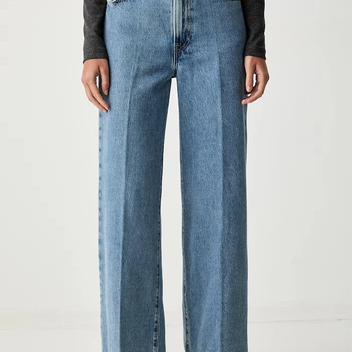 RIBCAGE WL BELTED Kadın Wide Leg Jean