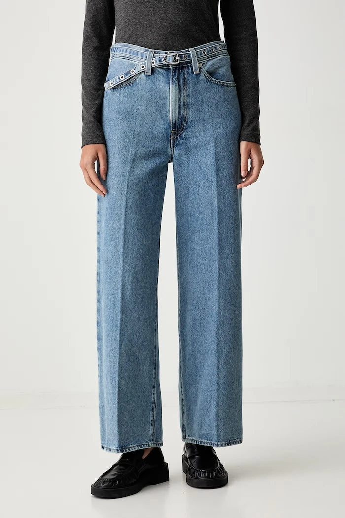 RIBCAGE WL BELTED Kadın Wide Leg Jean