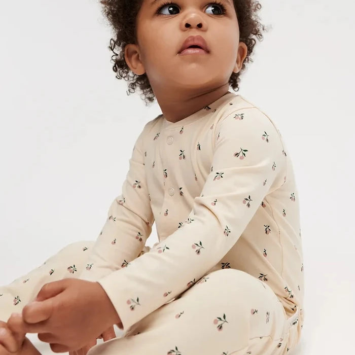 Liewood Birk Desenli Pijama Tulum Bebek Pamuklu Patikli Alt