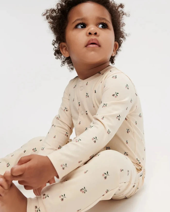 Liewood Birk Desenli Pijama Tulum Bebek Pamuklu Patikli Alt