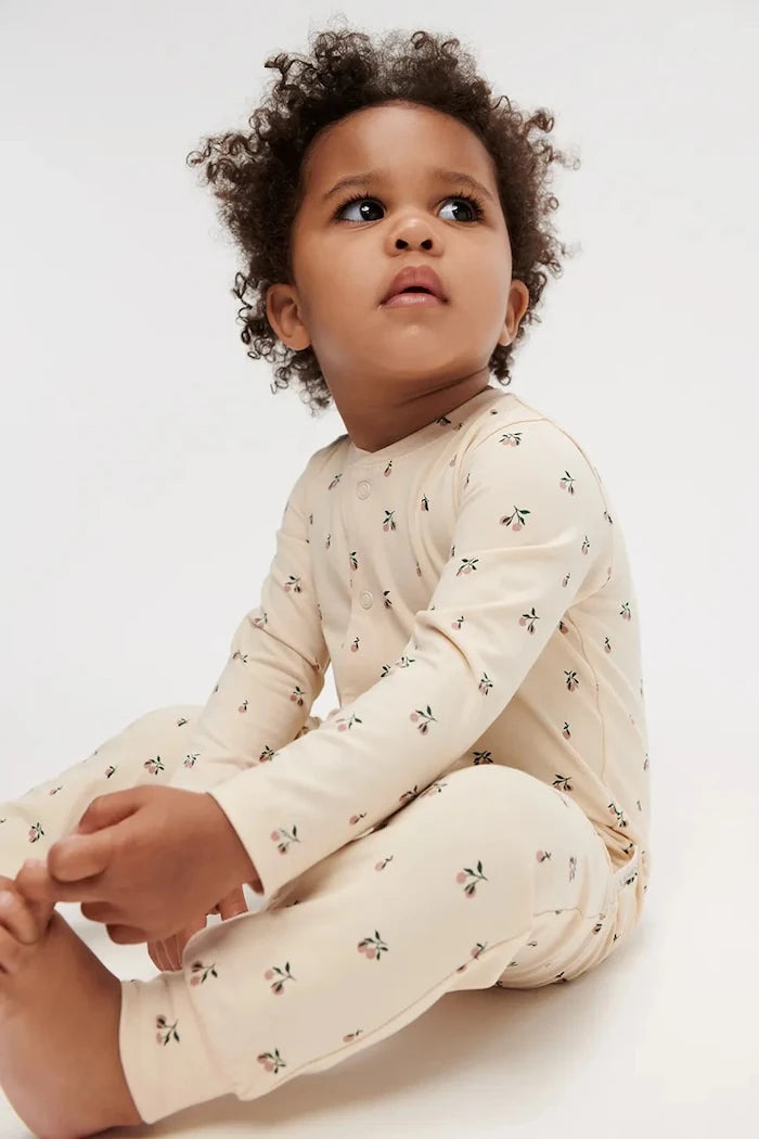 Liewood Birk Desenli Pijama Tulum Bebek Pamuklu Patikli Alt