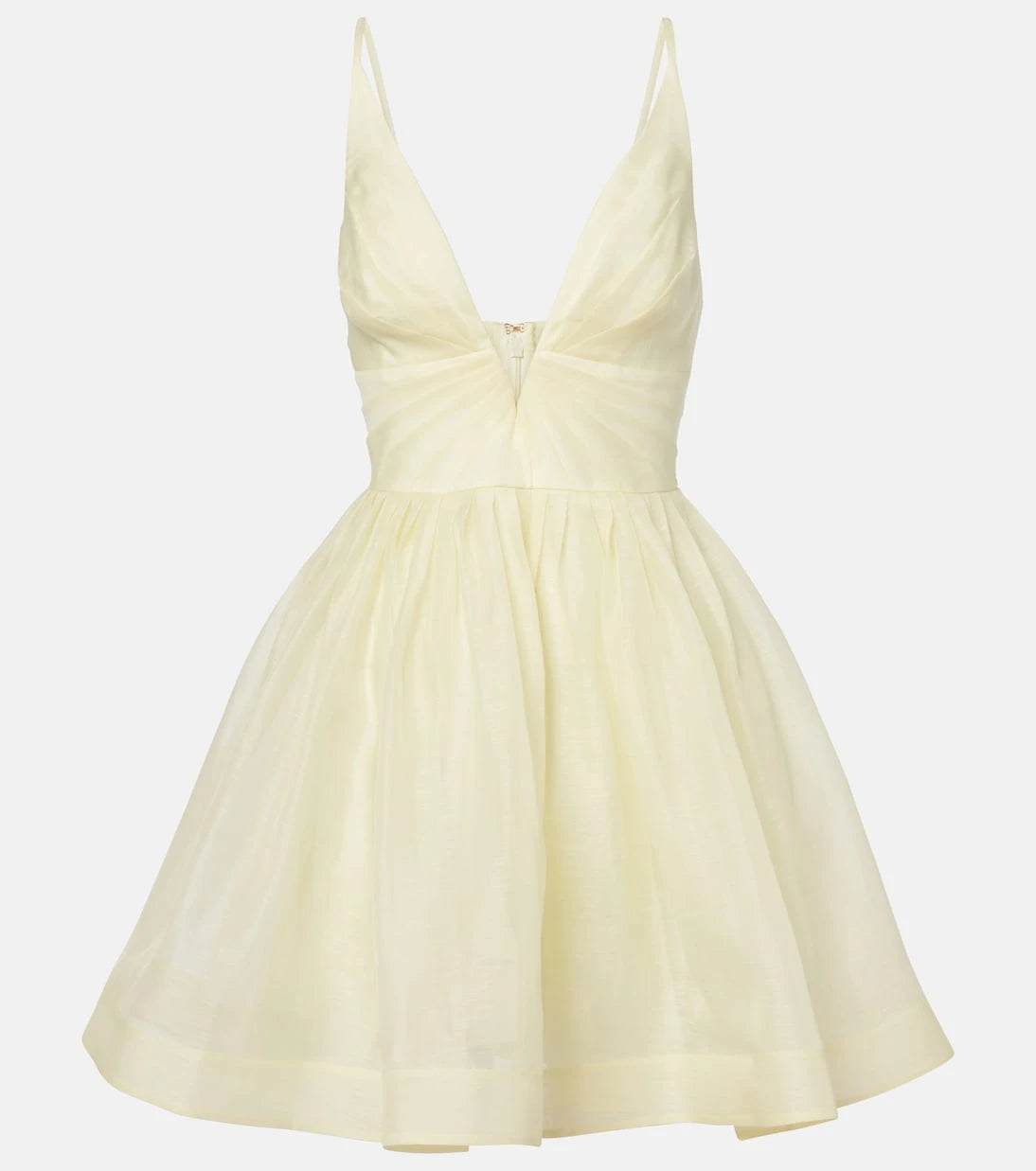 Zimmermann - Illuminate pleated silk and linen minidress