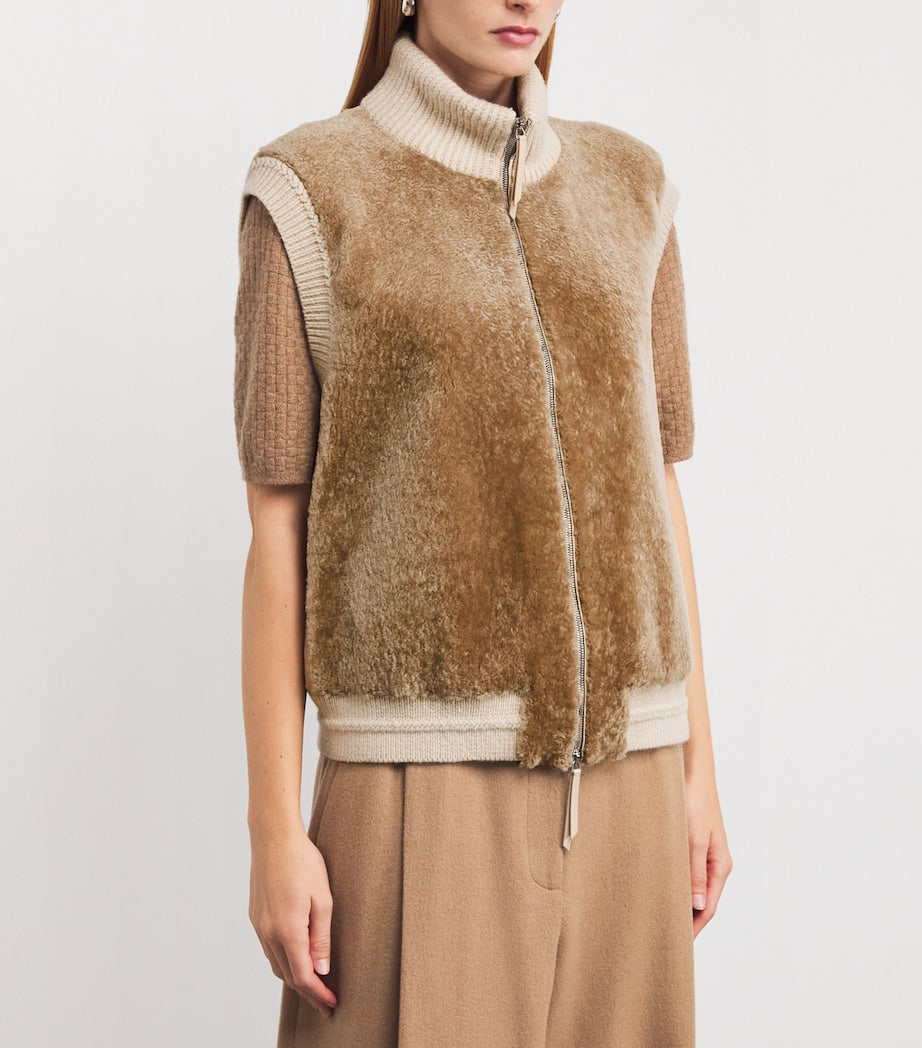 Merino Wool-Cashmere Knitted Padded Gilet