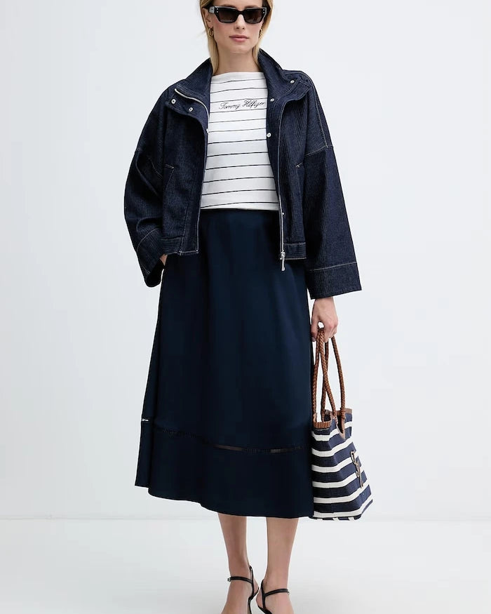 Tommy Hilfiger viskozlu trapez etek