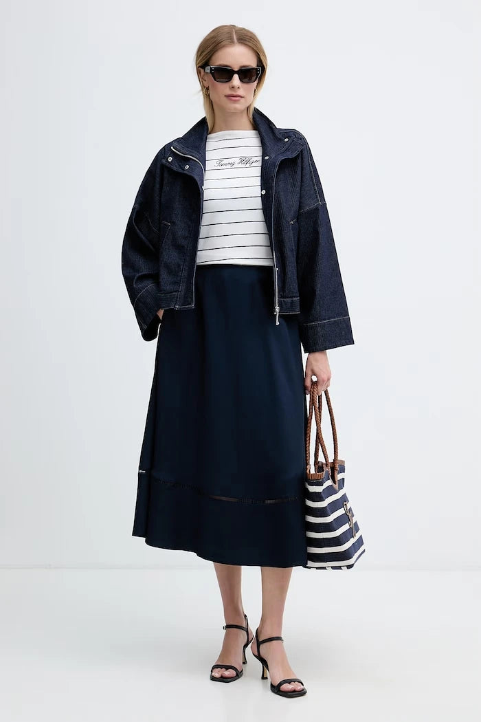 Tommy Hilfiger viskozlu trapez etek