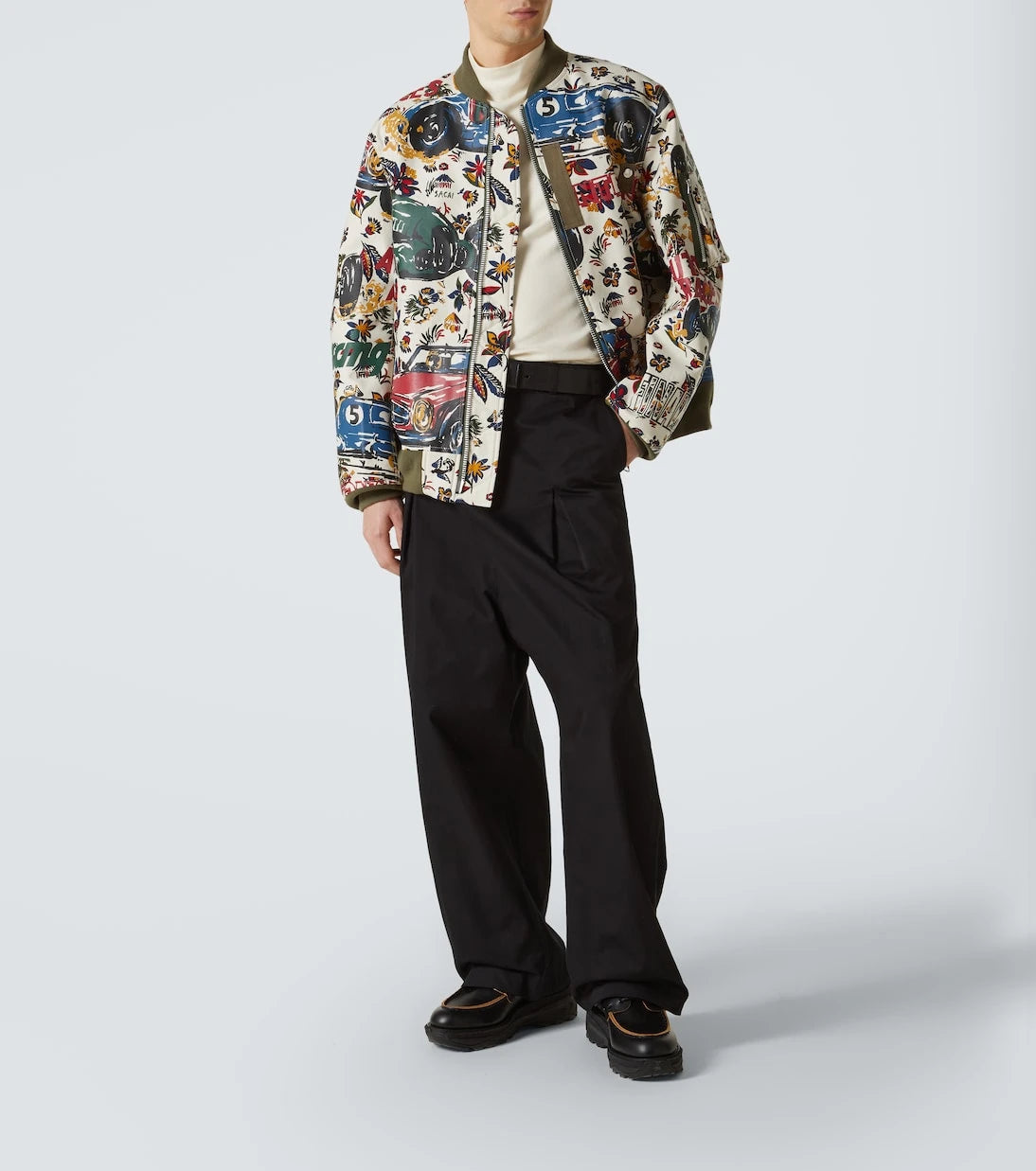 Sacai - Printed cotton bomber jacket