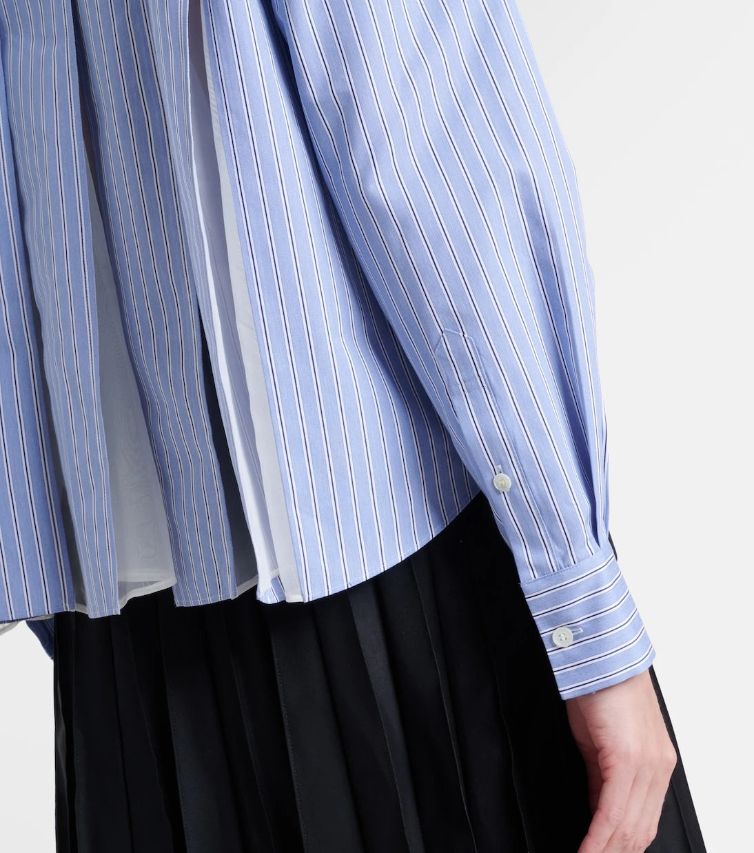 Sacai - Striped cotton-blend poplin shirt