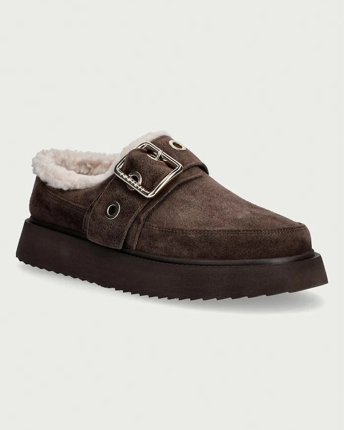 Inuikii Kadın Süet Terlik Micro Buckle