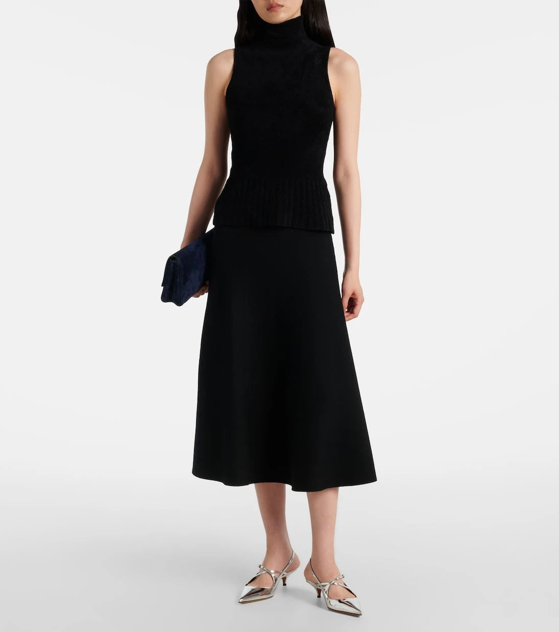 Proenza Schouler - حذاء كعب عالٍ خلفي مفتوح سلاش 40 من الجلد اللامع