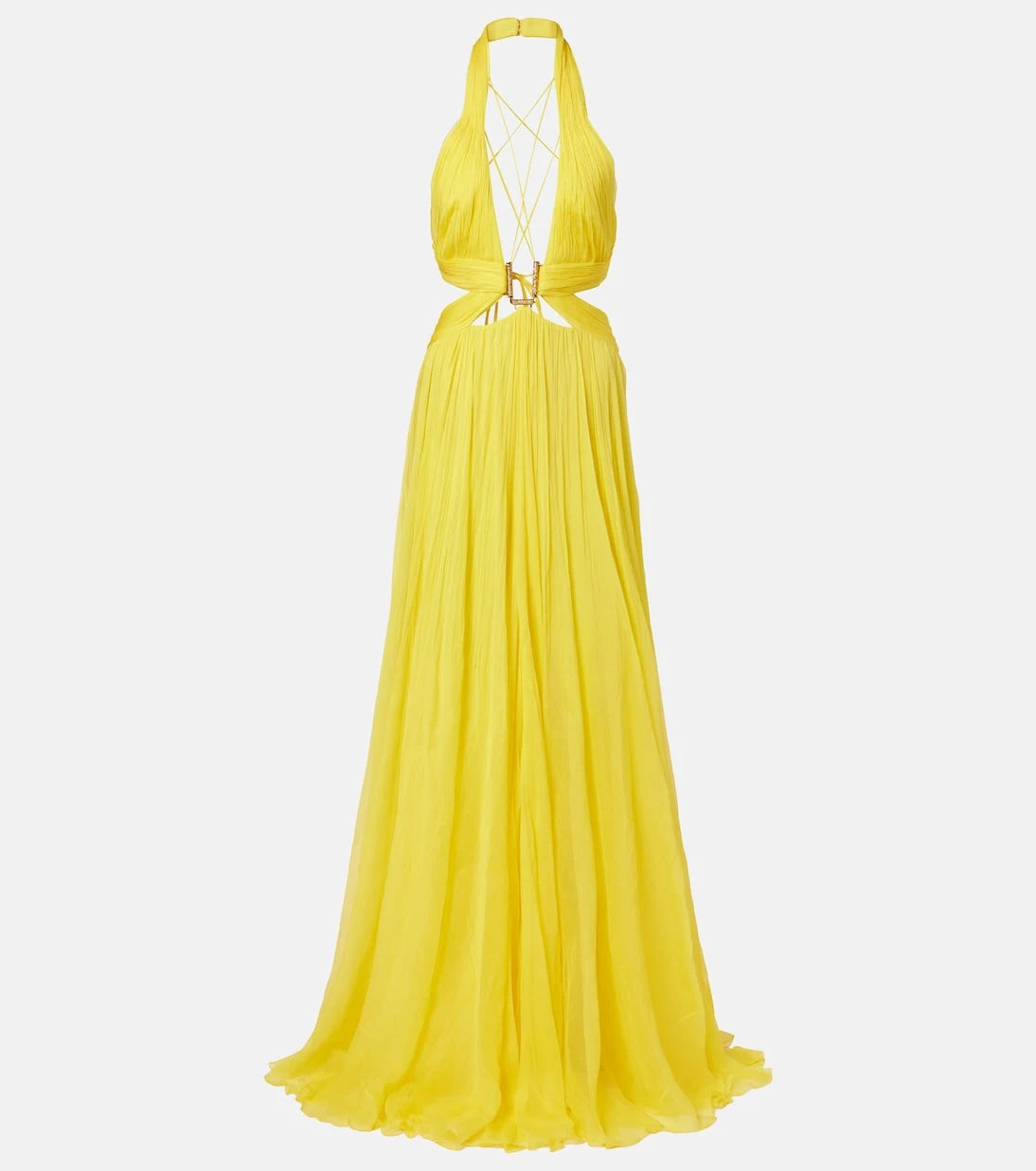 Roberto Cavalli - Cutout silk chiffon gown