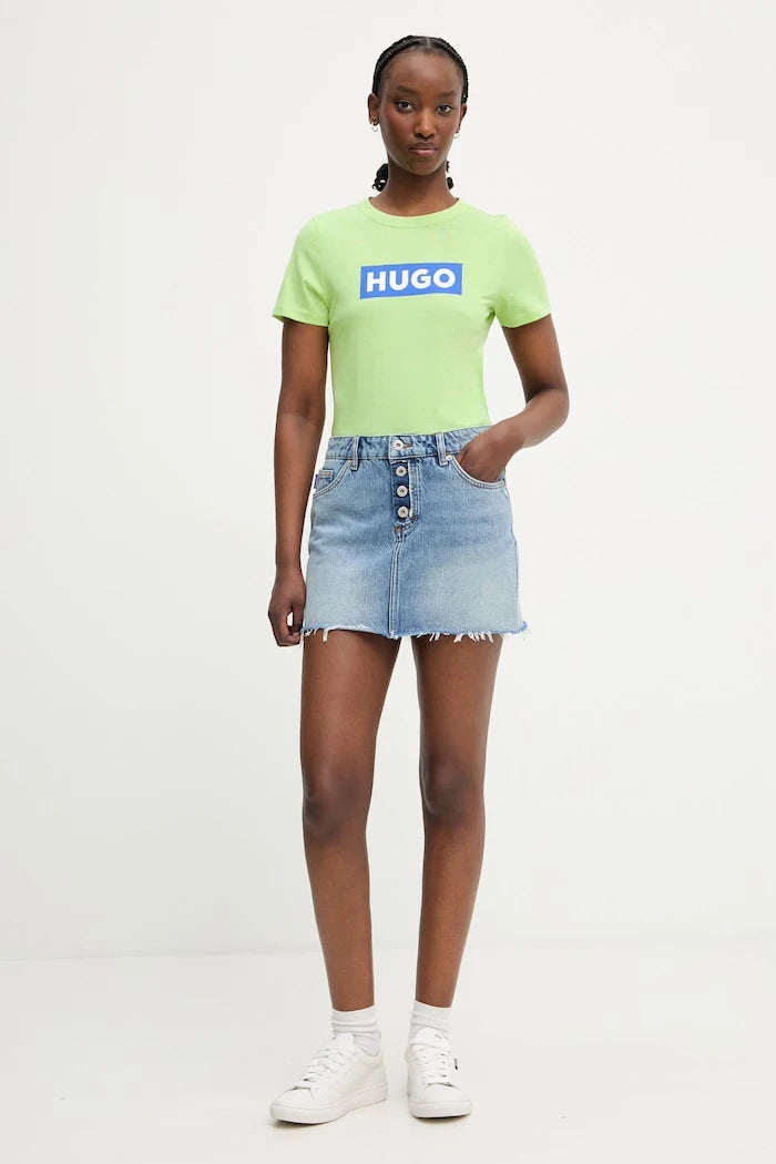 HUGO Blue тениска basic дамска от памук Classic Tee_B