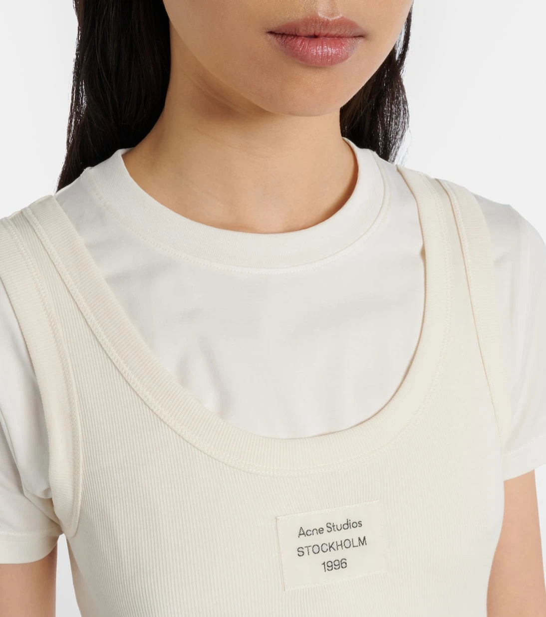 Acne Studios - Layered logo cotton-blend T-shirt