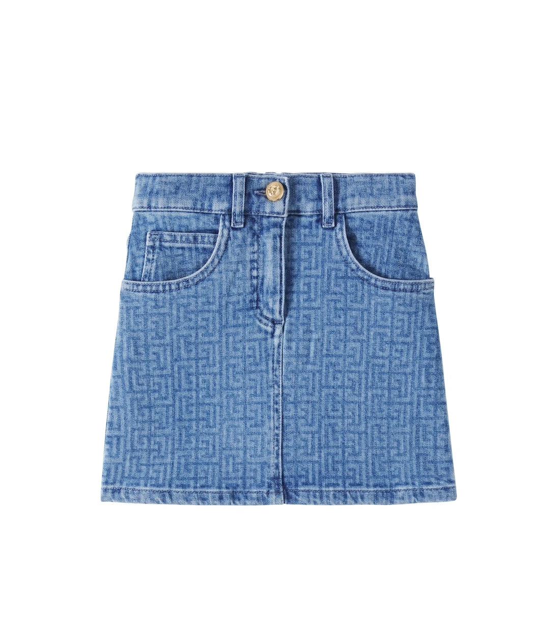 Balmain Kids - Monogram denim skirt