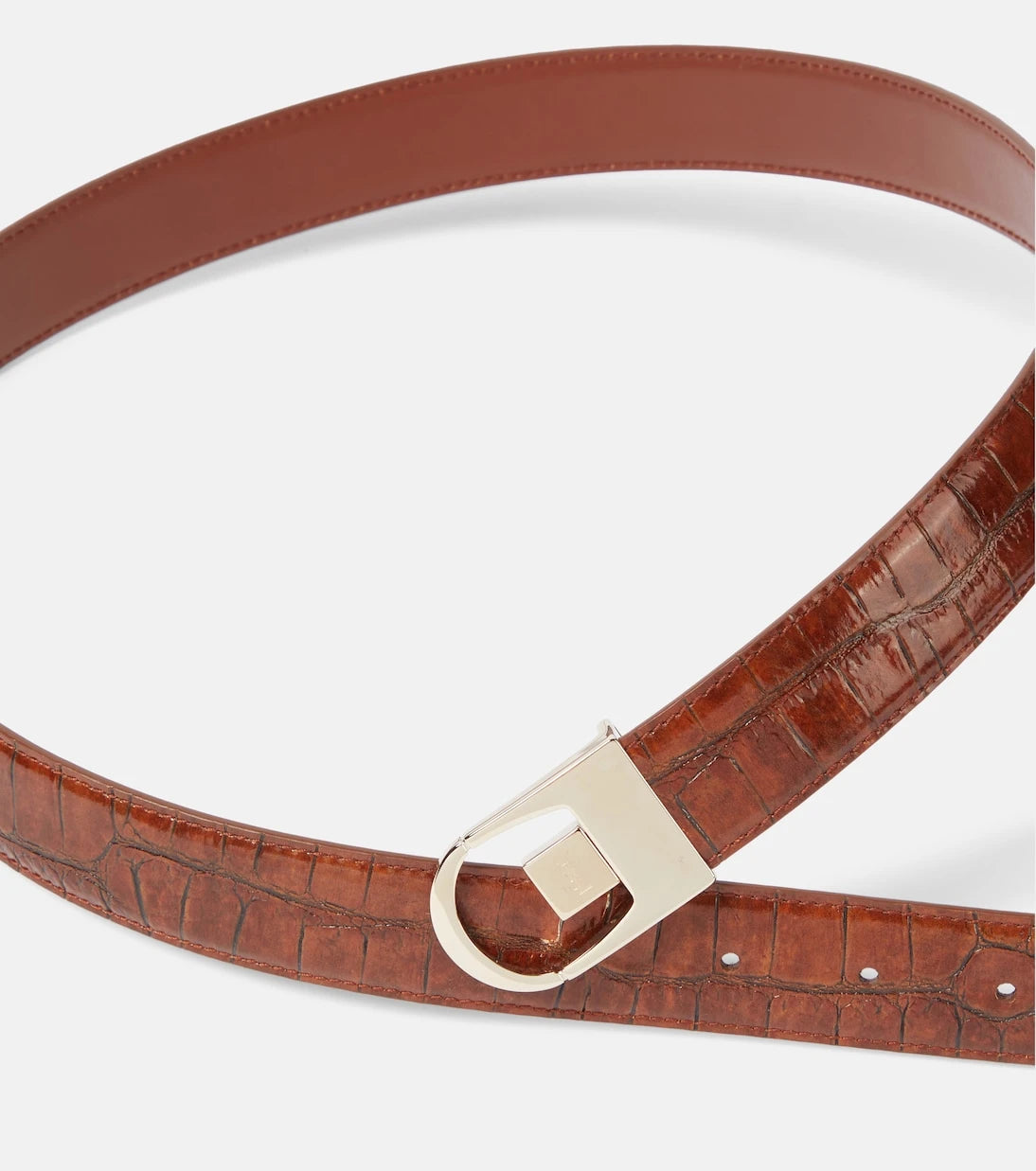 Saint Laurent - Reversible croc-effect leather belt