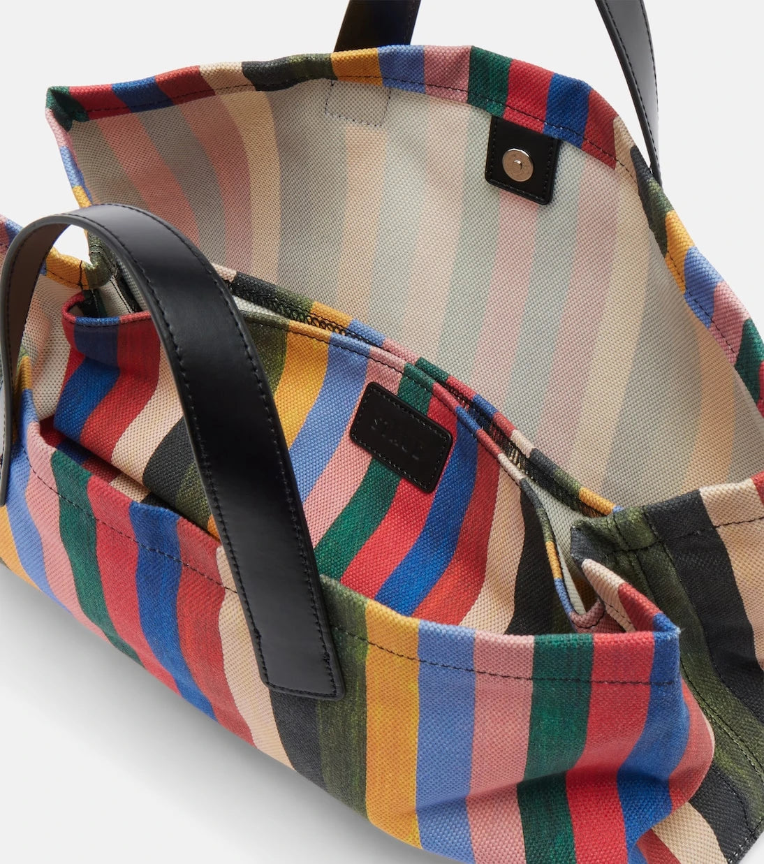 Staud - Port Medium striped canvas tote bag