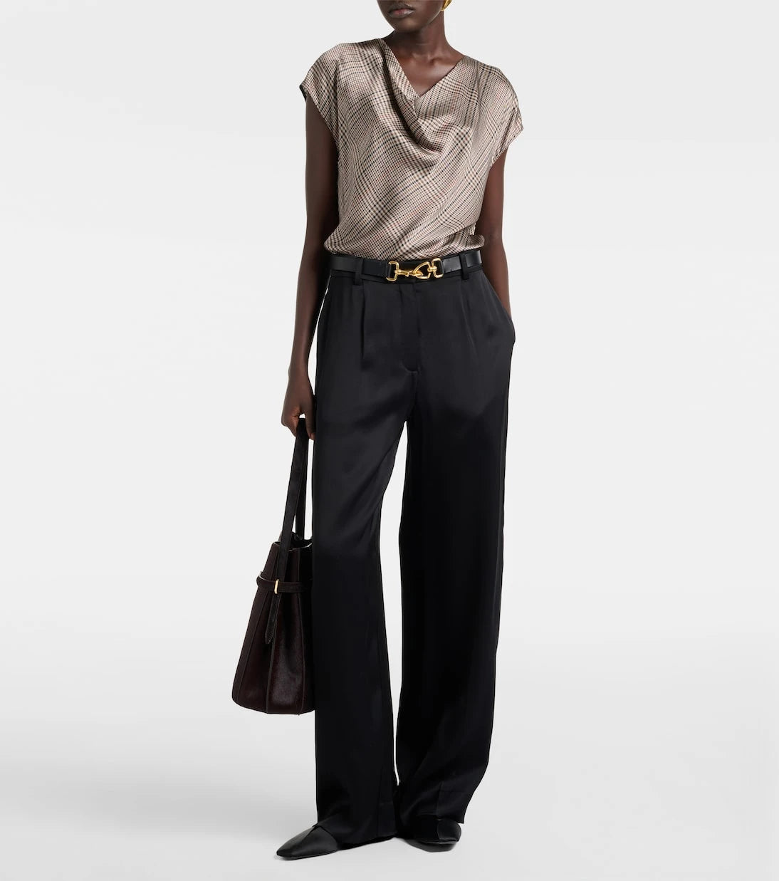 Vince - Houndstooth silk top