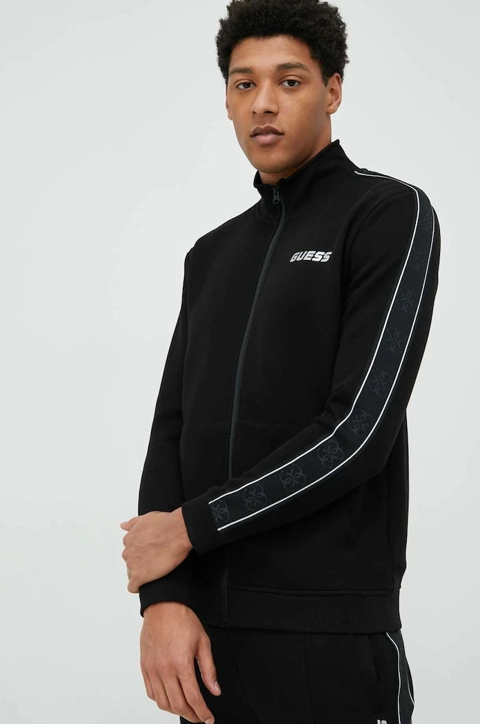 Guess pamuklu fermuarlı erkek sweatshirt MICKEY
