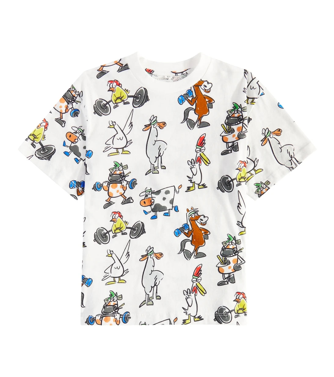Stella McCartney Kids - تي شيرت جيرسيه قطني بنقوش دودل
