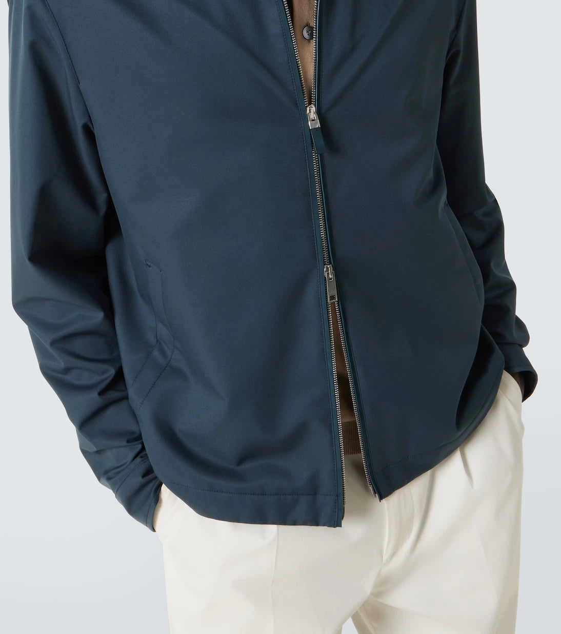 Zegna - Leather-trimmed blouson