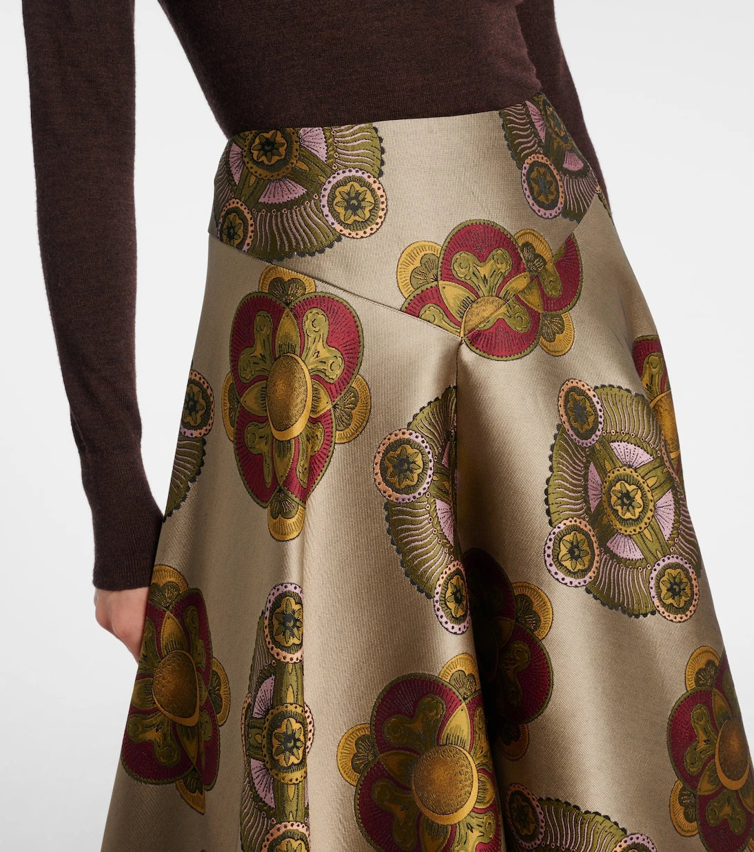La DoubleJ - Milano printed jacquard midi skirt