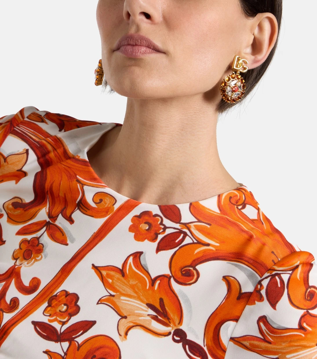 Dolce&Gabbana - DG embellished clip-on earrings