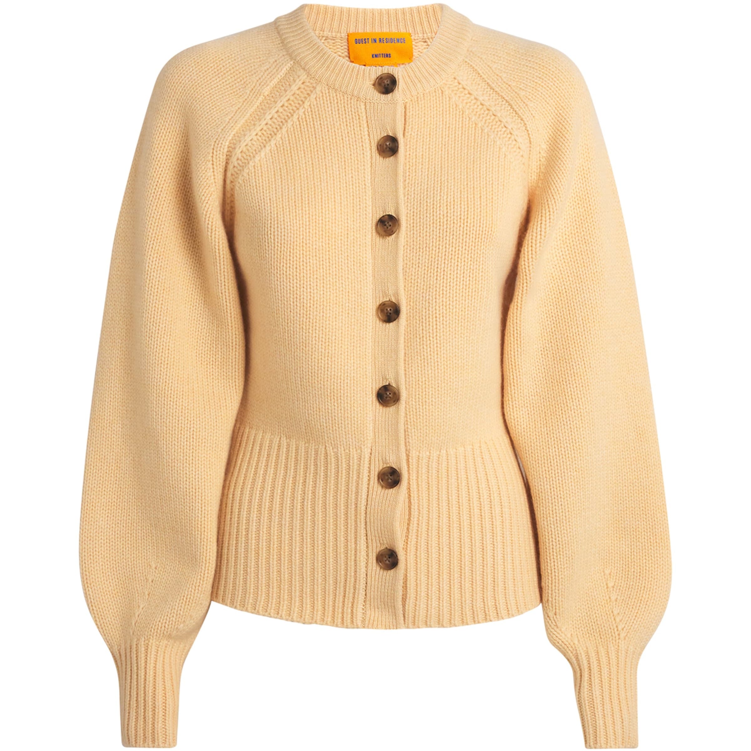 Yellow Cashmere Sculpted Cardigan